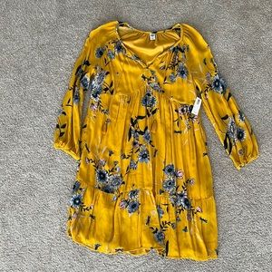 NWT - Old Navy Yellow Floral Long SleeveDress